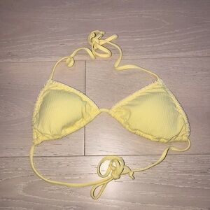 Marysia yellow white Bikini top sz XS